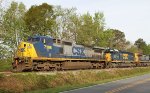 CSX 7396 and others in a siding north of the yard office